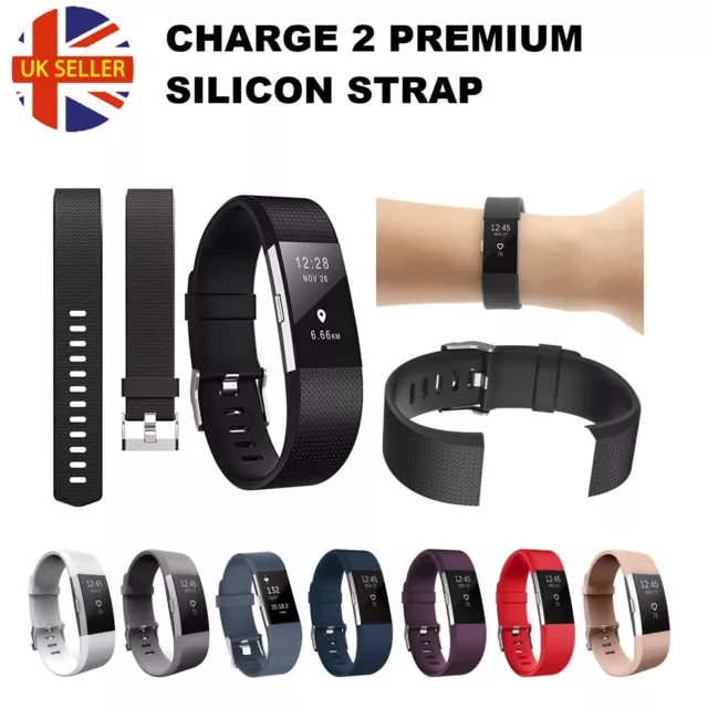 For Fitbit Charge 2 Strap Replacement Silicone Wristband Band Watch Wrist Straps
