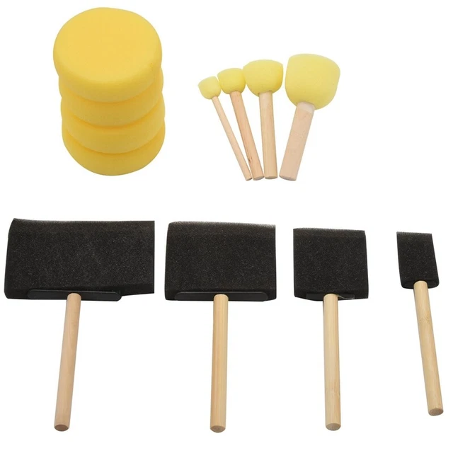 Round Paint Foam Sponge Brush Various Shaped and Sized, Watercolor Sponges B9A8