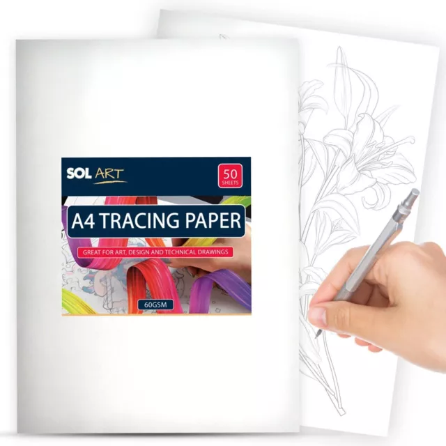 50-100 Tracing Paper A4 Sheets 60GSM Translucent Drawing Art Calligraphy Vellum