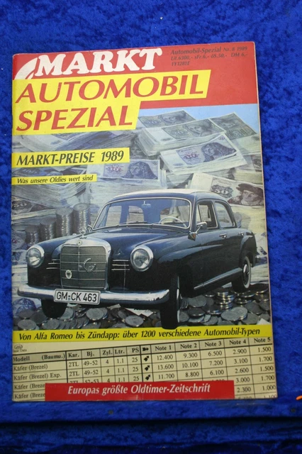 Oldtimer Markt Sonderheft Nr. 8 1989 Marktpreise