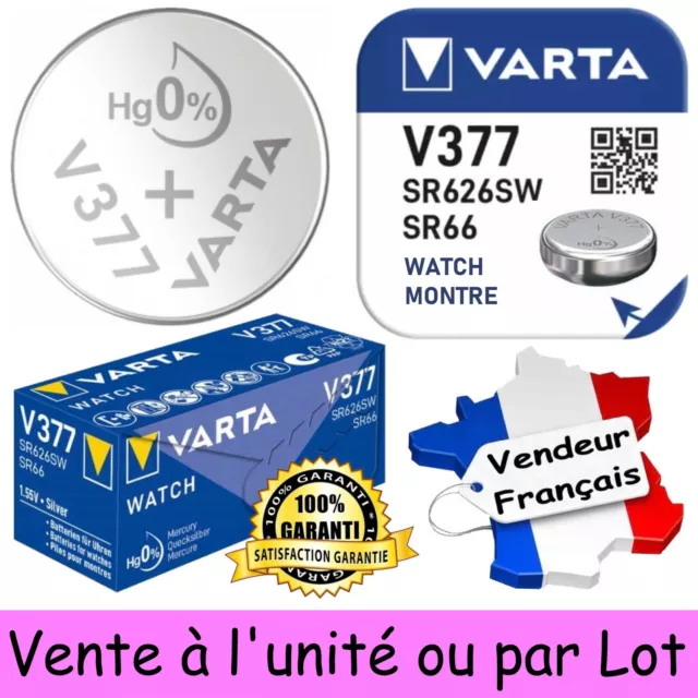 Lot De 4 Piles Bouton V377 VARTA Pour Montres - SR626SW - 1,55V - Oxyde D'argent