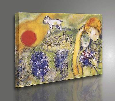 Marc Chagall l'Amore Stampa Fine Art su Tela Canvas Vernice Pennellate 