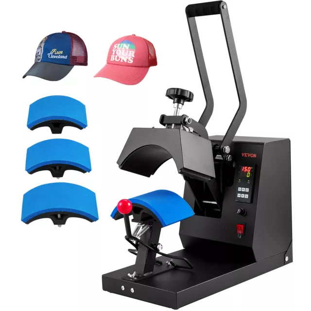 VEVOR Presse à Chaud Casquette Chapeau 4 en 1 Machine de Sublimation 21,5x10 cm