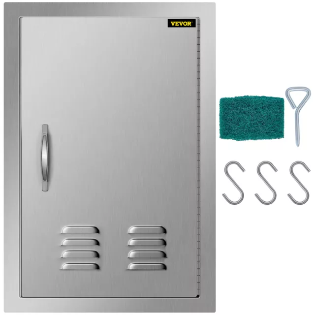 NEW 20" x 14"BBQ Access Doors Outdoor Kitchen Stainless Steel Single DoorVents,,