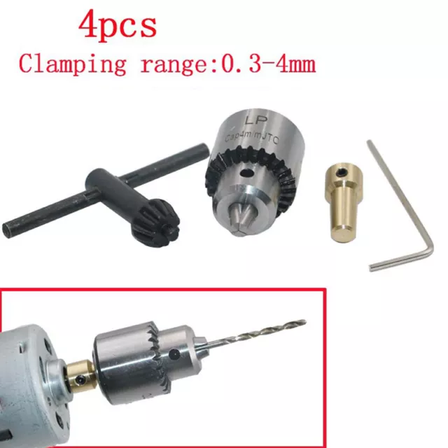 1 Set Mini Drill Chuck Micro 0.3-4mm Taper Mounted Drill Chuck and Wre  bz
