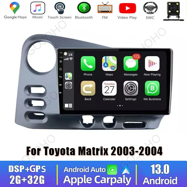 ANDROID 13 CAR Stereo Radio BT WiFi GPS Navi Carplay For Toyota Matrix 2003-2004