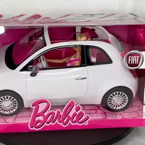 Barbie fiat car store and doll exclusive