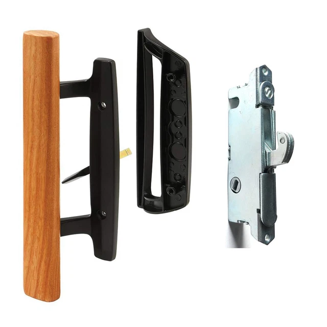 Sliding Glass Patio Door Handle Set Oak Wood Interior Handle and Exterior Pull i