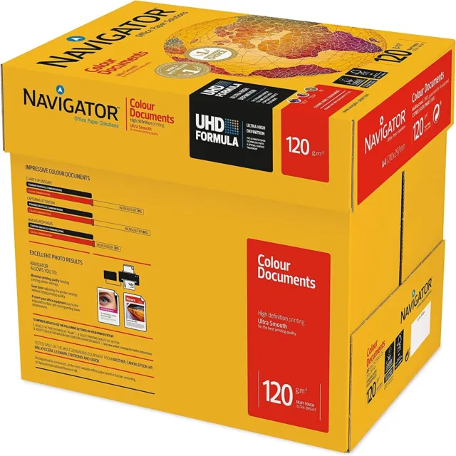Navigator A4 Paper Printer 120gsm – Box of 8 Half Reams, 2000 Sheets