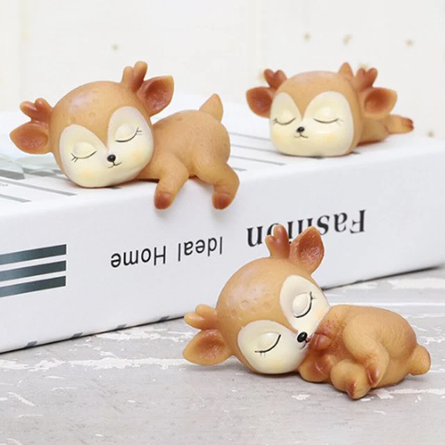 4er Set schöne Hirschfiguren Kawaii Ornamente Kinder Spielzeug Rehkitz 9