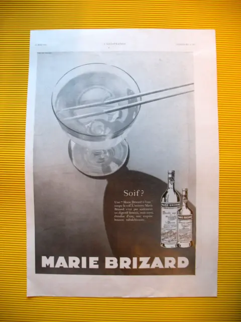 Publicite De Presse Marie Brizard Digestif Anisette Coupe La Soif Ad 1930