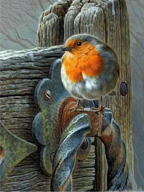 5D DIY Full Round Drill Diamond Painting Little Robin Home Wall Decoration
