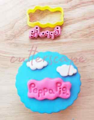 Peppa Pig Inspired Logo Stamp and Cutter for Cupcake CT15