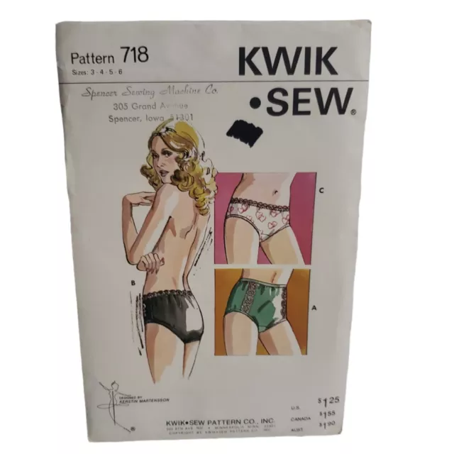 Panties Sewing Pattern~Briefs~Bikini~Hipster~Thong (Sizes XS-XL