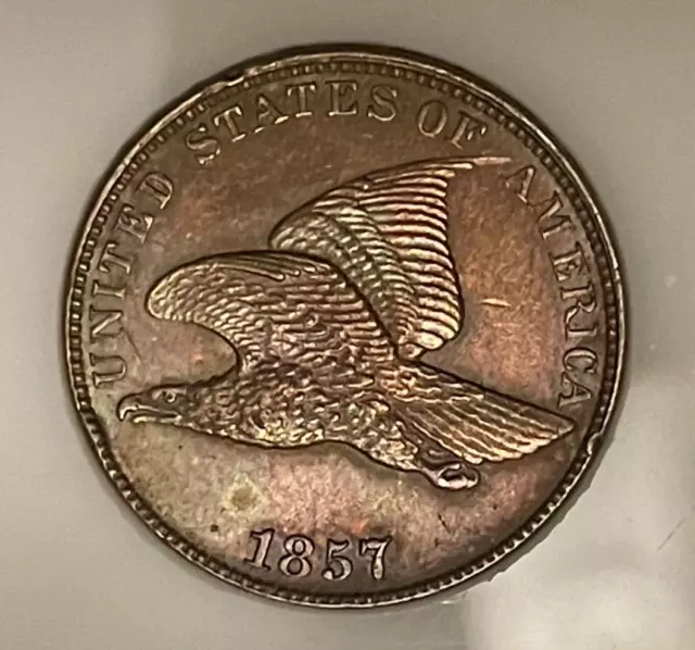 1857 Flying Eagle Cent Almost Uncirculated Example With Nice Eye Appeal