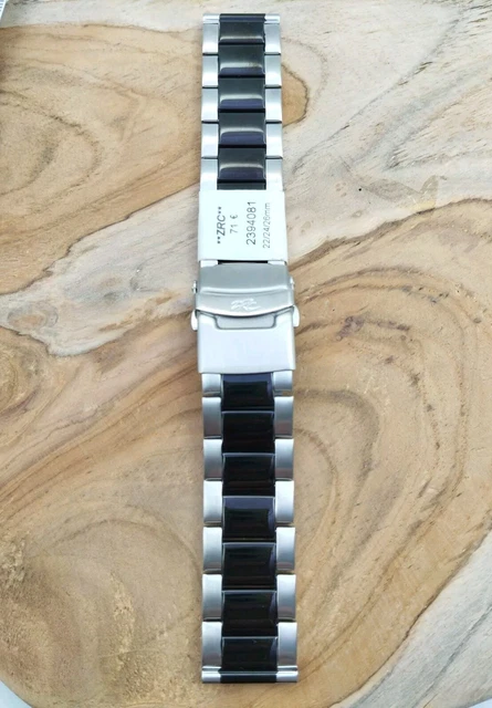Bracelet De Montre ZRC En Cuir Veau Marron - Largeur 22mm, Cousu Main, Neuf De Stock