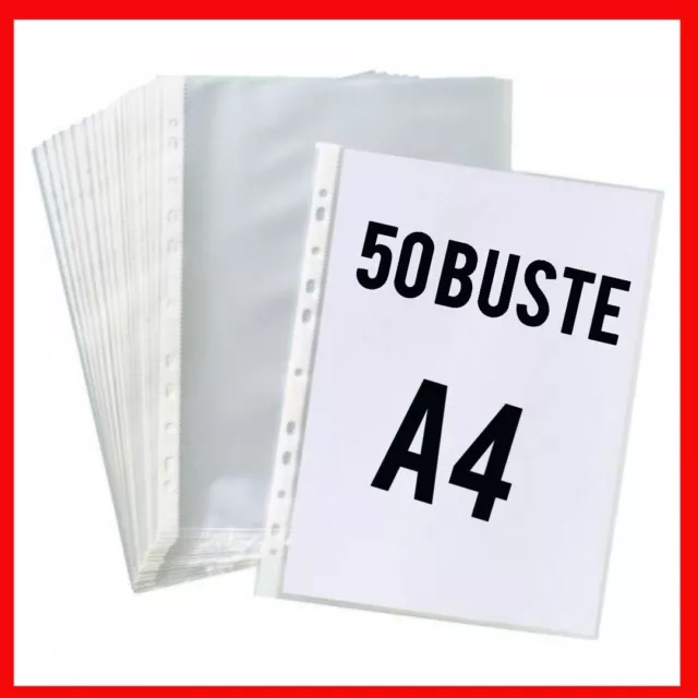 50 X BUSTE PLASTIFICATE A4 PER RACCOGLITORE AD ANELLI TRASPARENTI IN  PLASTICA EUR 9,50 - PicClick IT