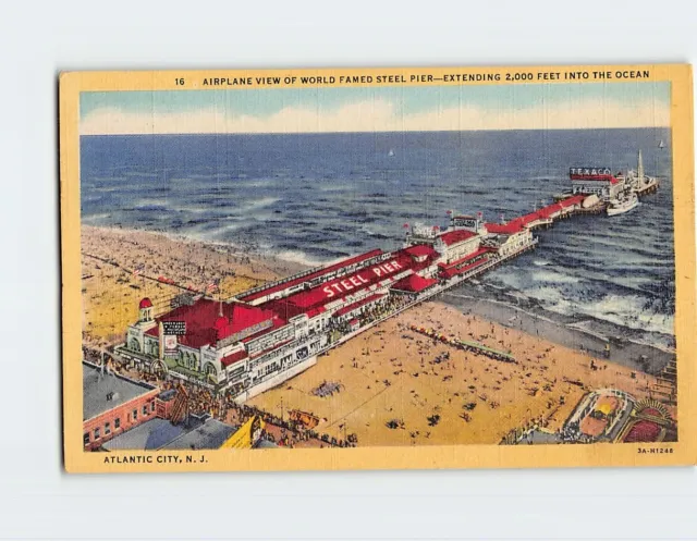 Postcard Airplane View of Steel Pier, Atlantic City, New Jersey, USA
