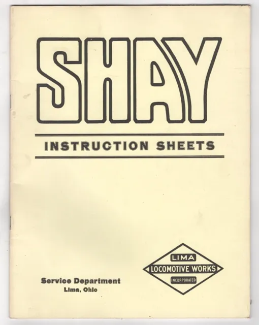 1975 Reprint Catalog Shay Instruction Sheets Lima Locomotive Works Service Dept