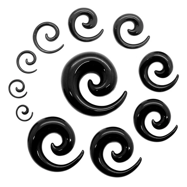 1 ECARTEUR EN bâton Spirale Noire Expandeur Piercing Tunnel Stretcher 1