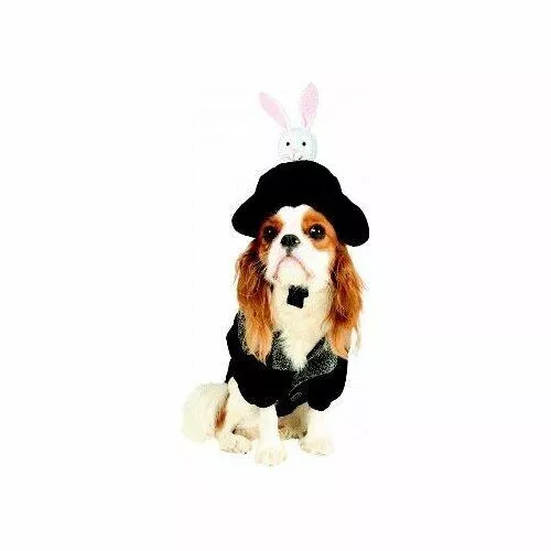 Magic Rabbit Hat & Coat Set Dog Halloween Costume Size Medium Pet Cat Pull Bunny
