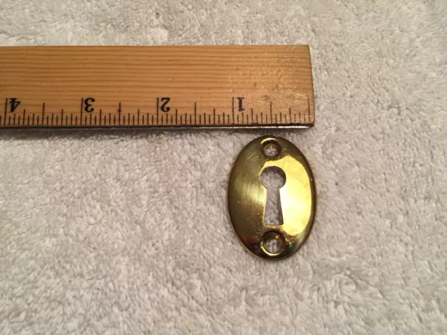 VINTAGE BRASS DRESSER DRAWER CABINET DOOR Escutcheon Key Hole Cover