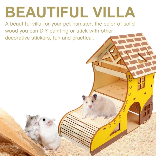 Hasenversteck aus Holz Hamster Schlafen Hütte Haustierhaus Hamster Spielzeug