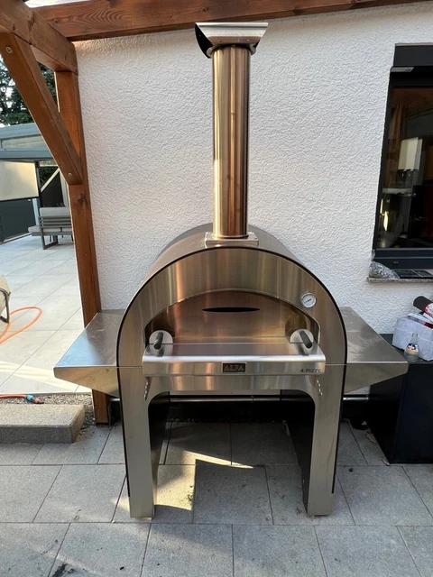 Alfa Forni Pizzaofen 4 Pizze Kupfer Holzbackofen Brotbackofen Gartengrill Top !!