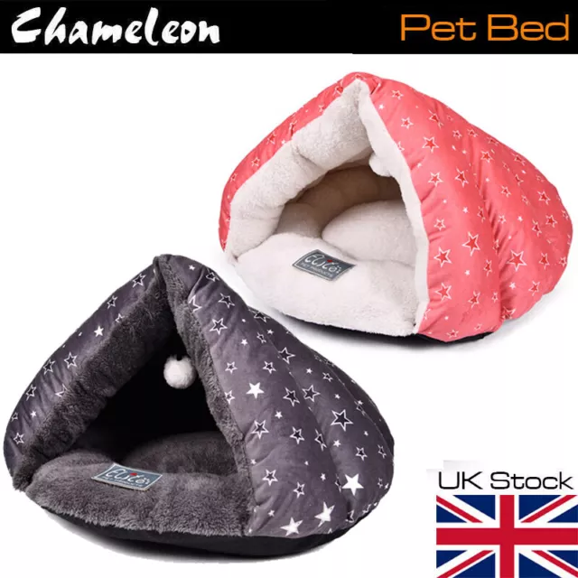 MEDIUM IGLOO CAT BED PET/KITTEN/DOG/PUPPY WARM/SNUG CAVE POD 45 x 34 cm