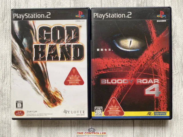 SONY PlayStation 2 PS2 God Hand w/ Soundtrack CD & Bloody Roar 4 set from Japan