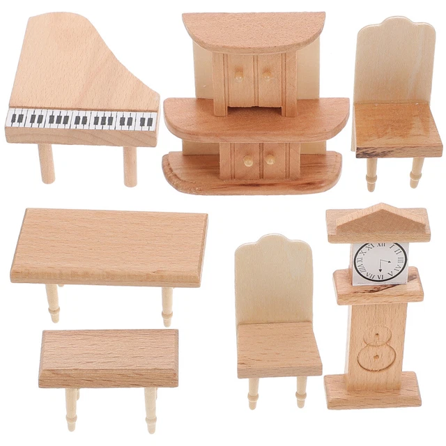 Mini Mesa Y Sillas Reloj Miniatura Mini-Instrumentos Mesas Y Sillas
