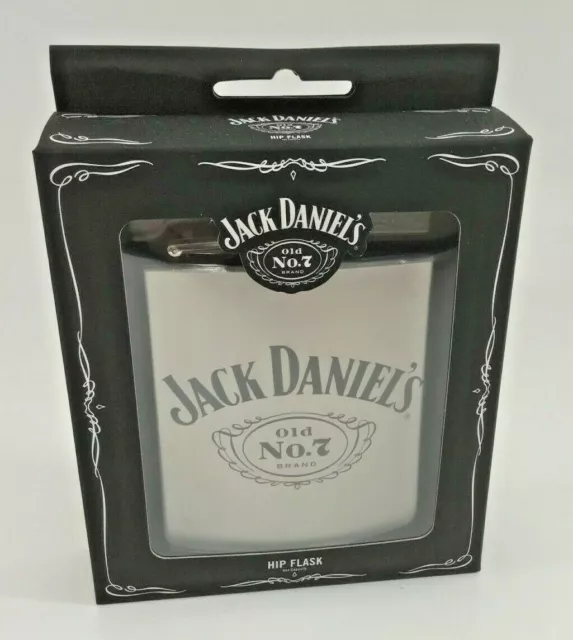 JACK DANIEL'S 6oz HIP FLASK STAINLESS STEEL GIFT BOXED 2