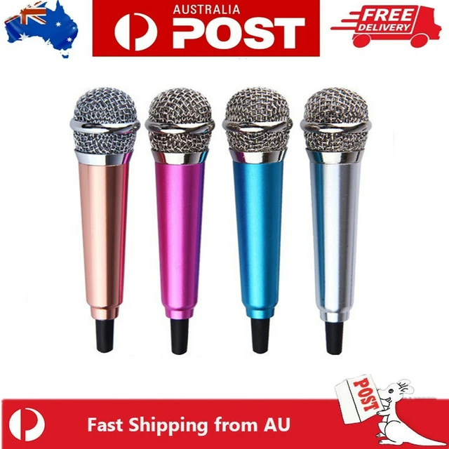 3.5mm Mini Condenser Microphone Phone Karaoke Mic with Stand for iPhone Android