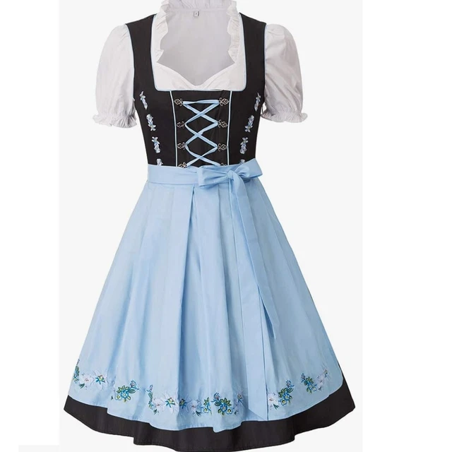 Abito dirndl tedesco JASAMBAC donna Oktoberfest 3 pezzi per Oktoberfest... 2