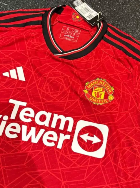 P Tagged adidas Manchester United Match Player Issue 23/24 Home Football Shirt S