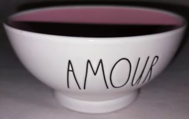 NWT Rae Dunn Artisian Collection Magenta AMORE Ceramic Soup Cereal Bowl