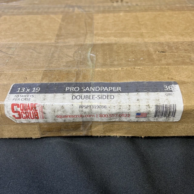SquareScrub PRO Double-Sided 36-Grit Sandpaper Sheets • 10/CASE • PPSP1319036