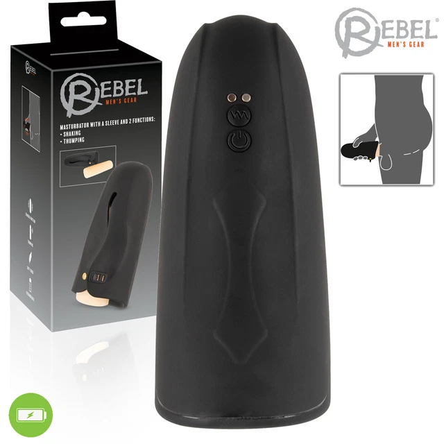 Rebel Masturbator with a Sleeve and 2 Functions - Shaking & Thumping Men Stroker