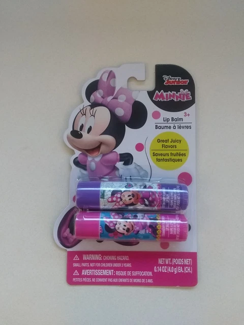 Disney Jr. Minnie Mouse 2 Pack Lip Balm In Strawberry & Cotton Candy - New