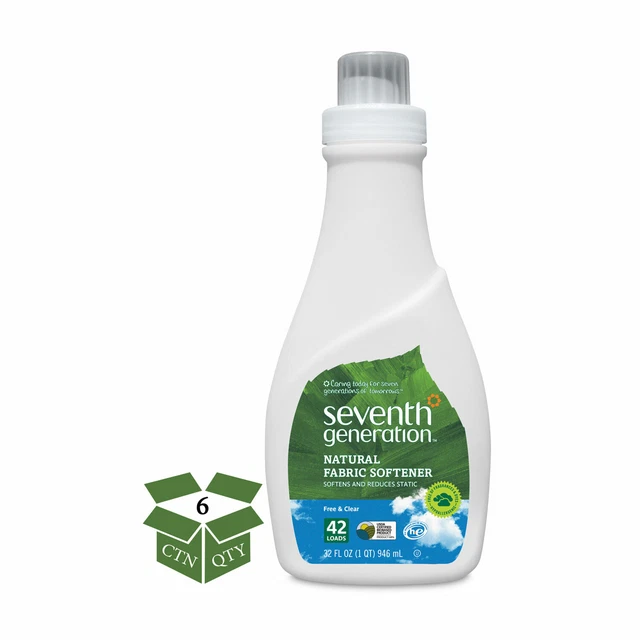 Seventh Generation Natural Liquid Fabric Softener Free & Clear 42 Loads 32 oz