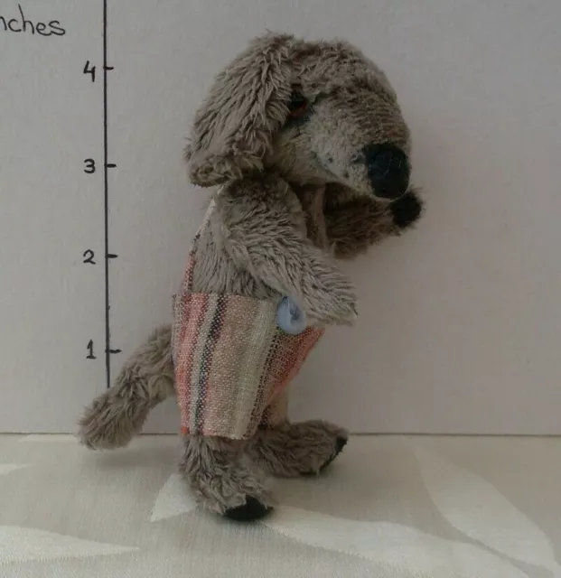 OOAK bear dog dachshund /artist made/5" miniature teddy bear hand made