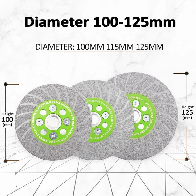 Disco de molienda de corte de granito hoja de sierra de doble cara de diamante de 4""/ 4,5""/ 5"" 2 piezas