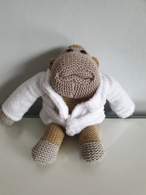Pog Tips Teddy RETRO PG TIPS Monkey Rare Plush Soft Toy 6” 15cm White Dressing Gown £9 ...