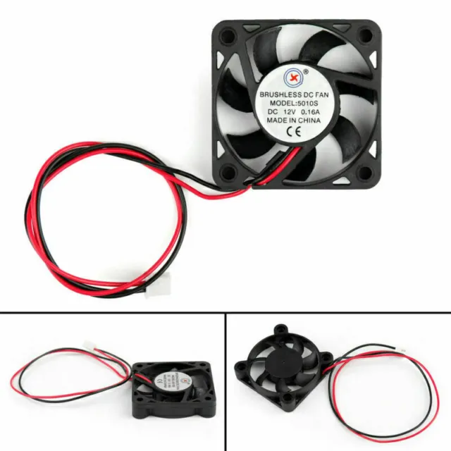 DC Brushless Cooling PC Computer Fan 12V 5010 50x50x10mm 0.16A 2 Pin Wire