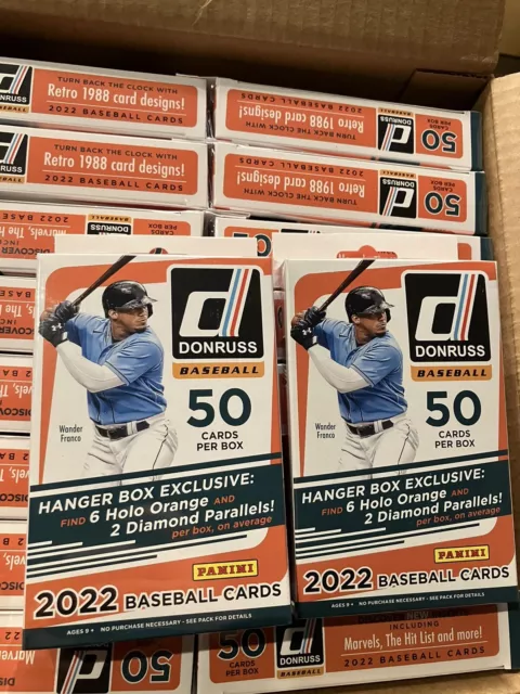 Panini 2022 Donruss MLB Baseball Factory Hanger Box - 50 Cards