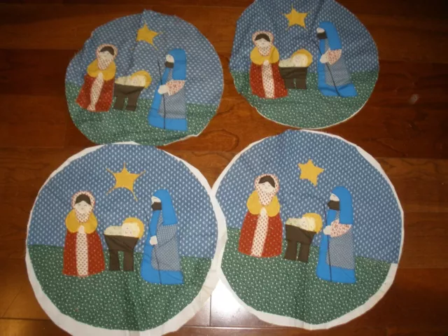 Quilt Block Embroidered Pieces Ready to be Completed 4 Nativity (SU133)
