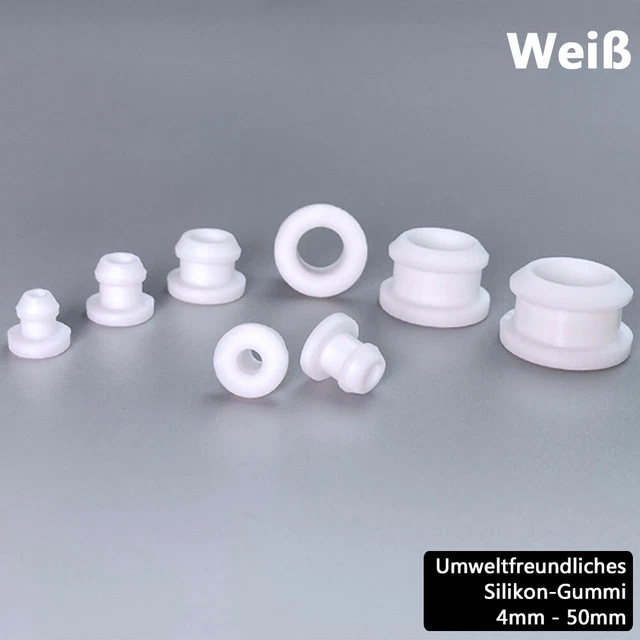 10X Kabeltüllen Snap-in Silikon-Gummitüllen Durchgangstüllen Lochstopfen 4- 50mm