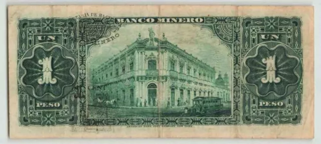 1914 State of Chihuahua Mexico El Banco Minero One Peso Banknote P S162d VF 25 3