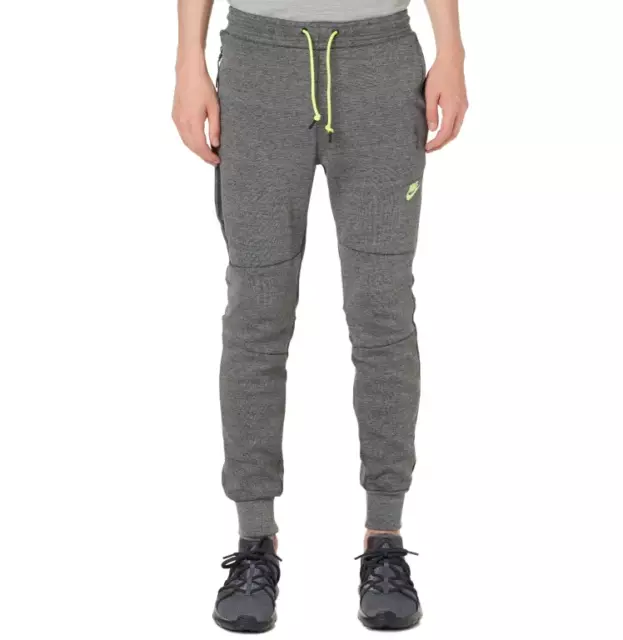 Nike Tech Fleece Slim Fit Joggers Pants Black Grey Volt Mens Size Small S