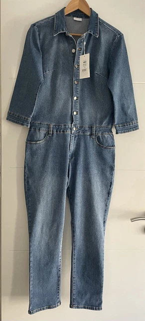 Combinaison En Jean Noir Slim Taille XS - Sans Manches, Fermeture éclair | Neuf Avec étiquette